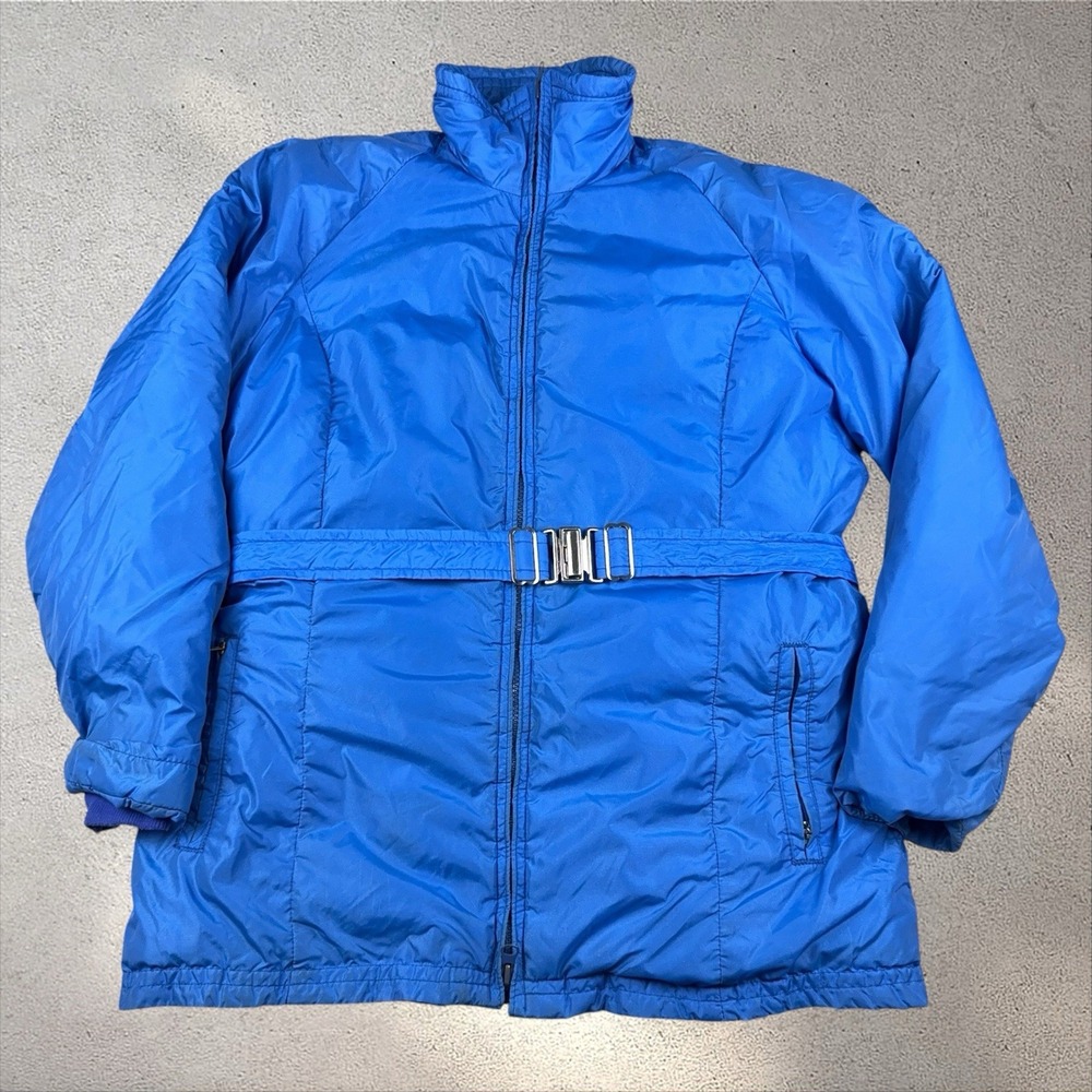Vintage Eddie Bauer Goose Down Coat Fits Women's Medium Belted Ski Puffer Jacket